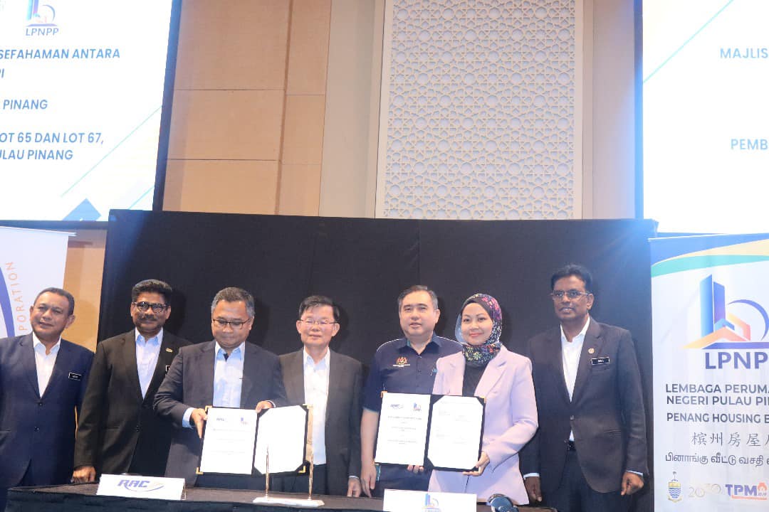Majlis menandatangani Memorandum Persefahaman antara Perbadanan Aset Keretapi (RAC) dan Lembaga Perumahan Negeri Pulau Pinang (LPNPP) bagi pembangunan di atas Lot 286, Lot 65 dan Lot 67, Bandar Perai, Seberang Perai Tengah, Pulau Pinang