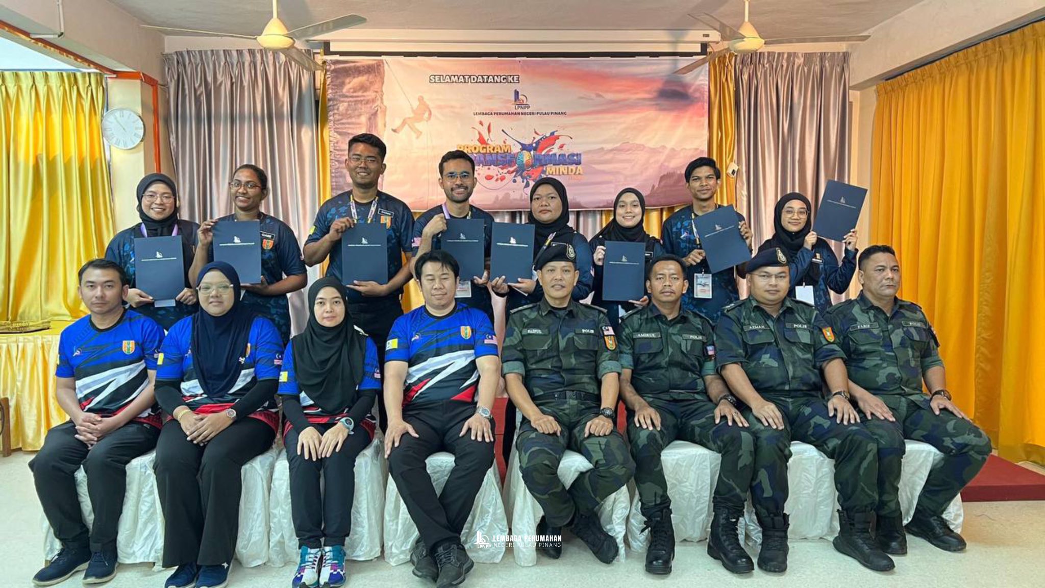 Program Transformasi Minda (PTM) Siri 1 Tahun 2025 Lembaga Perumahan Negeri Pulau Pinang (LPNPP) bertempat di Batalion 2 Pasukan Gerakan Am (PGA), Kulim, Kedah selama 5 hari 4 malam yang melibatkan seramai lapan orang pegawai dan kakitangan LPNPP.